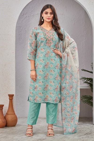 Sea Green Blossom Suit Set - Blithelady